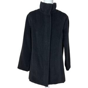 Altiplano Women's Large Black Jacket Coat 100% Llama Fiber Made In Peru